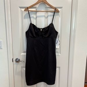 NWT Topshop Black Satin Slip-Style Dress Size 12